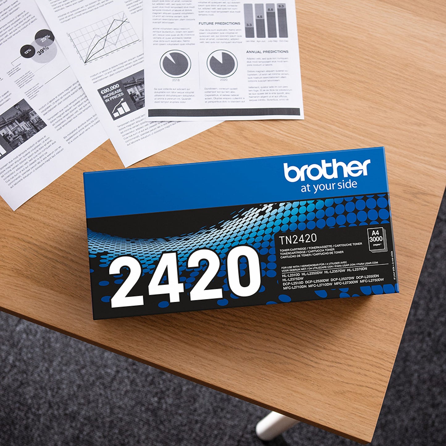 Brother BA77949 TN-2420 Toner Cartridge (for Brother HL-L2310D, HL-L2350DW, HL-L2370DN, HL-L2375DW, DCP-L2510D, DCP-L2530DW, DCP-L2550DN, MFC-L2710DN, MFC-L2710DW, MFC-L2730DW, MFC-L2750DW) black, XL