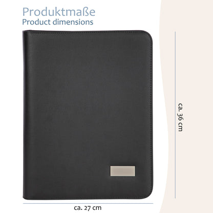 ONVAYA® conference folder A4 | black | document folder | business folder | writing pad with notepad | durable faux leather | document holder