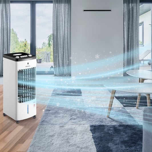 MONZANA® Air Cooler 4in1 portable 60W 330m³/h Oscillation 3.5L incl. 4 cooling packs 3.5L Fan Humidifier Ionizer Air Conditioner Tower Fan