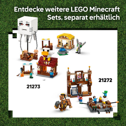 LEGO Minecraft Forest House with Boxing Ring - Interactive gaming toy - Baby-Zombie, Steve, Garret, and Henry minifigures - Gamer gift for boys, girls, and video game fans ages 10 and up - 21272