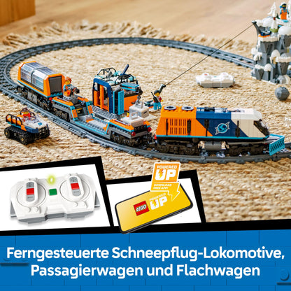 LEGO City Trains Arctic Polar Express - Toy with remote-controlled train - Snowplow, 22 track segments, 6 minifigures & rockslide function - Gift for boys & girls ages 7 and up - 60470