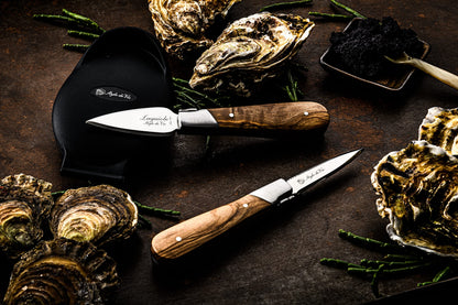 Laguiole Style de Vie Luxury Line, Oyster Knife Gift Set, 2 pieces, Olive Wood