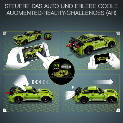 LEGO Technic Ford Mustang Shelby GT500, model car kit, toy car, race car for kids and teenagers with AR app and pull-back motor 42138