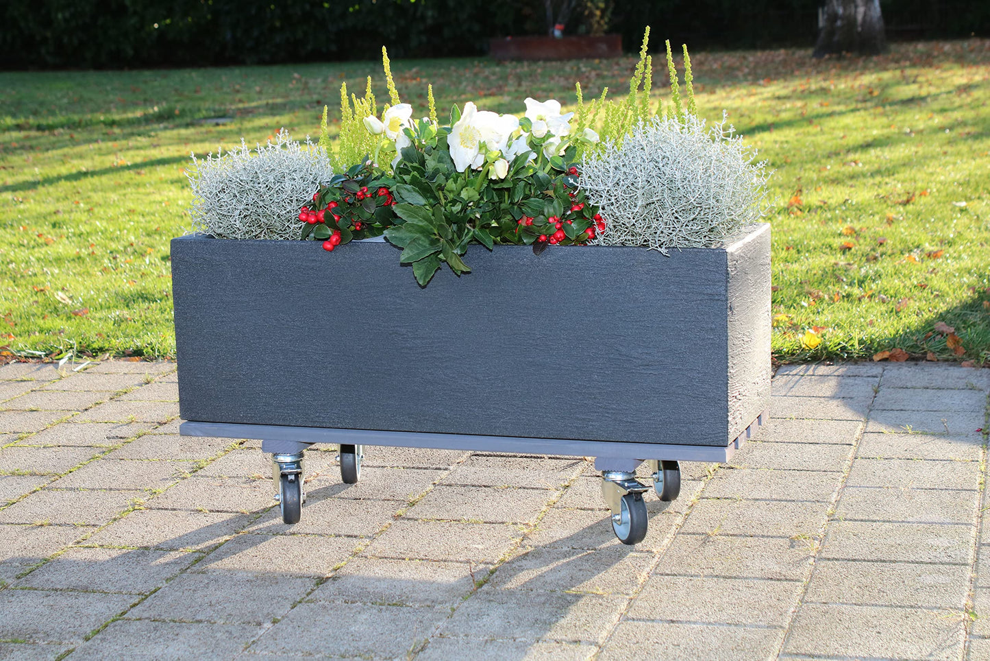 Work standard Saar plant roller terrace roller outdoor roller transport roller balcony roller flower roller pot roller wooden roller Valenzia 80.1AT (Antique)
