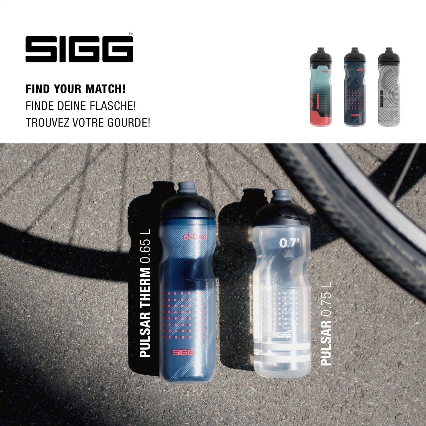 SIGG - Bike Water Bottle - Pulsar Therm Frost - Insulated - Squeezable - Dishwasher Safe - Lightweight - Leak-proof - BPA-free - Outdoor Sport & Bike Accessory - Pastel turquoise & red - 0.65L