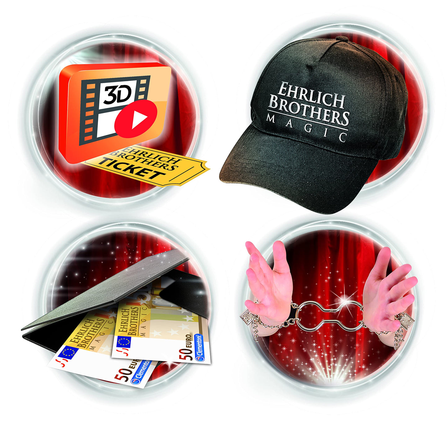 Clementoni Ehrlich Brothers Street Magic - Magic kit for kids aged 8 and up - includes equipment for 40 stunning tricks and 3D tutorial videos 59299