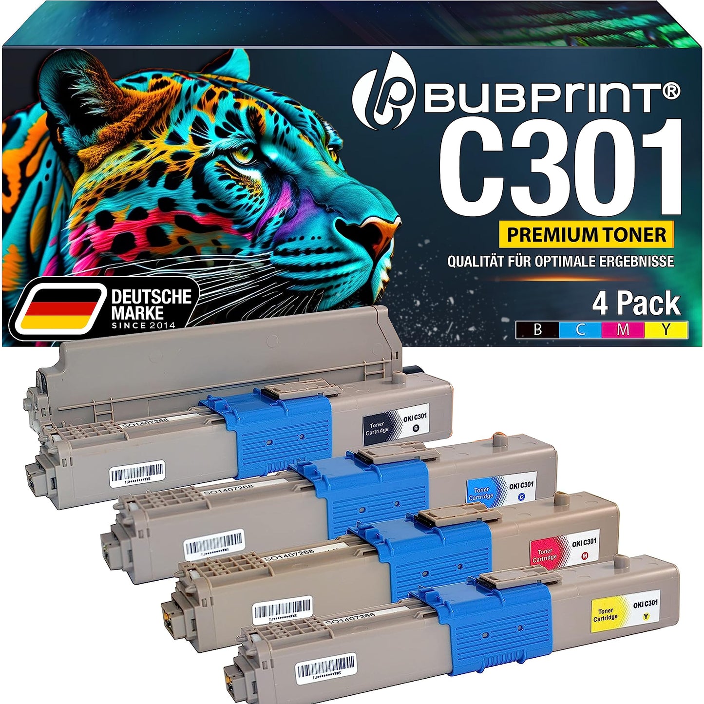 Bubprint 4 Toner compatible as replacement for Oki C301 C301DN C321 C321DN MC332 MC332DN MC340 MC342 MC342DN MC342DNW - 44973536 44973535 44973534 44973533 Set