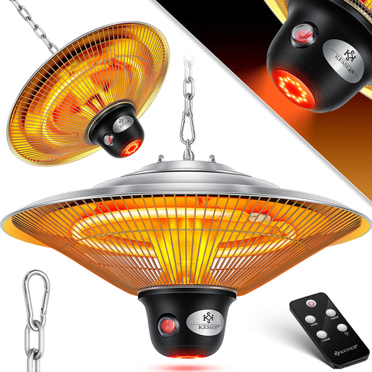 KESSER® Ceiling Heater ✓ Patio Heater ✓ Heat Lamp ✓ Outdoor Heater | Infrared | Ceiling-Mounted | Heater | Infrared Heater | Patio Heater | Quartz Heater | Power: 1500W with Remote Control
