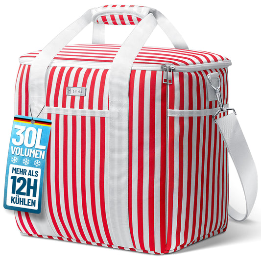 Large 30L HOEL Cooler Bag - Insulated Thermos Bag - Waterproof & Leakproof Lunch Bag - Insulated Bag for Car & Shopping - Picnic Bag Lunch Bag Lunchbag