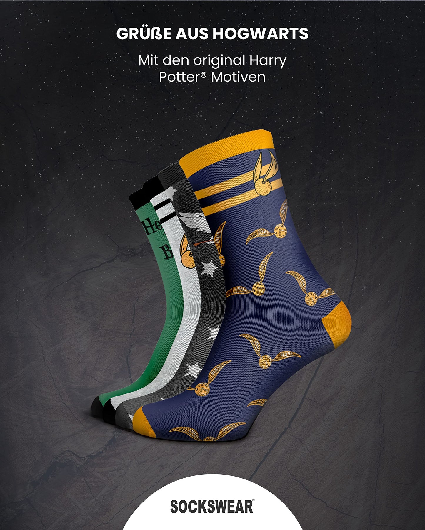 HARRY POTTER ® | Original Advent Calendar | 24 Pairs of Socks for Men | Christmas Calendar with Footies + Long Socks | Size 42-46 | OEKO-TEX ®