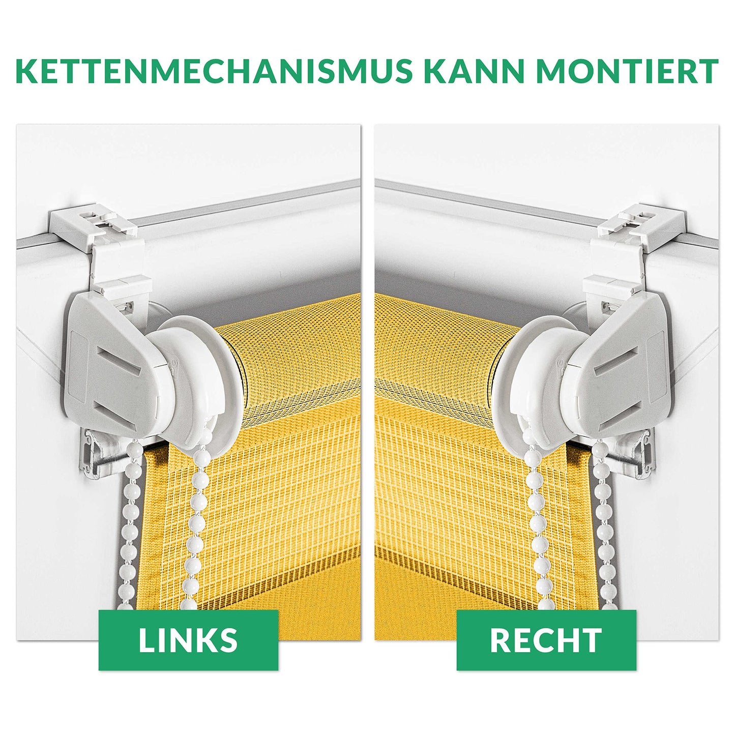 Estika Double Roller Blind Clamp Fix without drilling - 105 cm x 220 cm - Sunny - 27 fabric colors, day and night duo roller blind, blinds for windows without drilling, window privacy (105 cm fabric width)