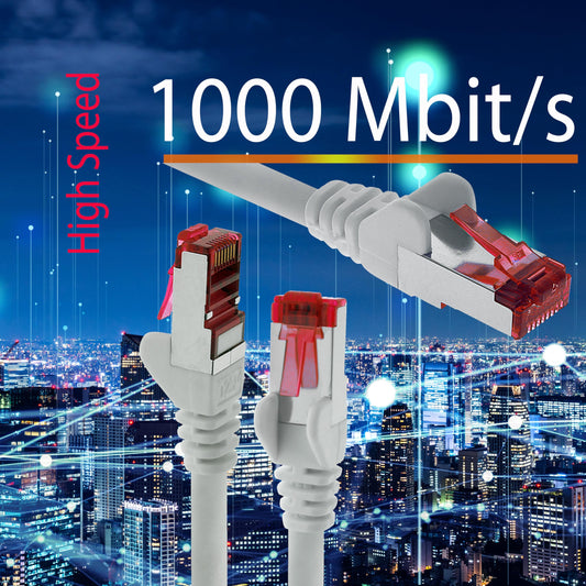 1aTTack.de - 5x 3 meter CAT6 patch cable S/FTP PIMF shielding CAT.6 RJ45 network cable Ethernet cable DSL LAN router switch modem patch panel - white - 5 pieces