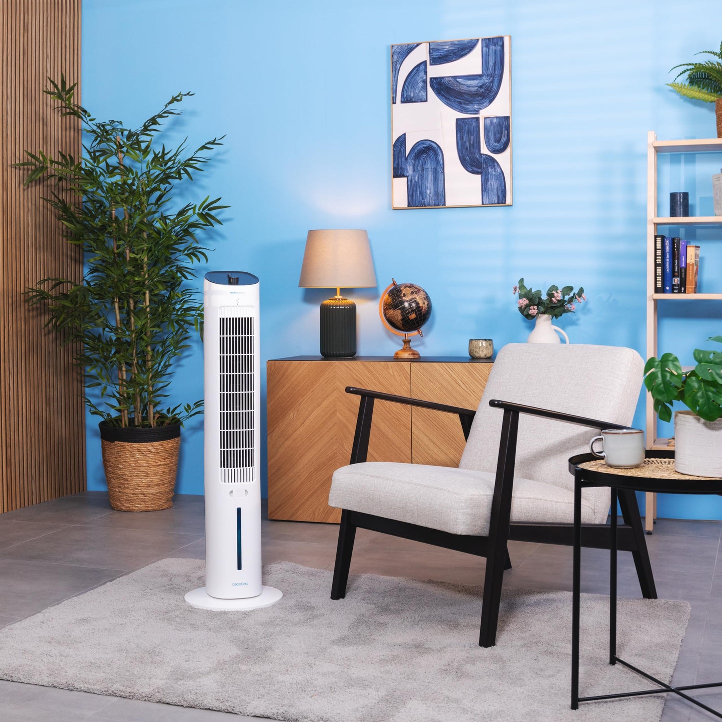 Cecotec - Evaporative Cooler EnergySilence 2000 SkyCool 60W, 3L Tank, Compatible with essential oils, 3 speeds, 50° oscillation, Top handle