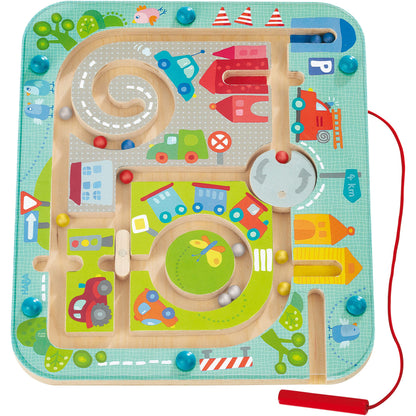HABA 301056 - Magnetic Game City Labyrinth, educational wooden toy for children from 2 years, trains logic and fine motor skills & 306083 - Magnetic Game Orchard, motor skills game