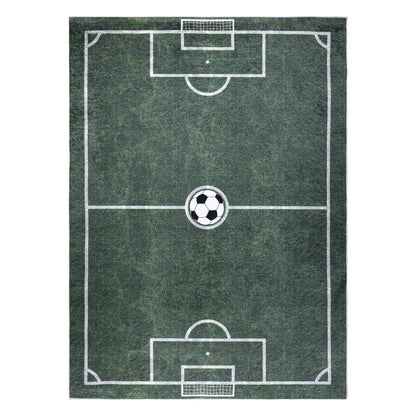 RugsX Bambino kids'rug soccer field - washable, non-slip, green 180x270 cm