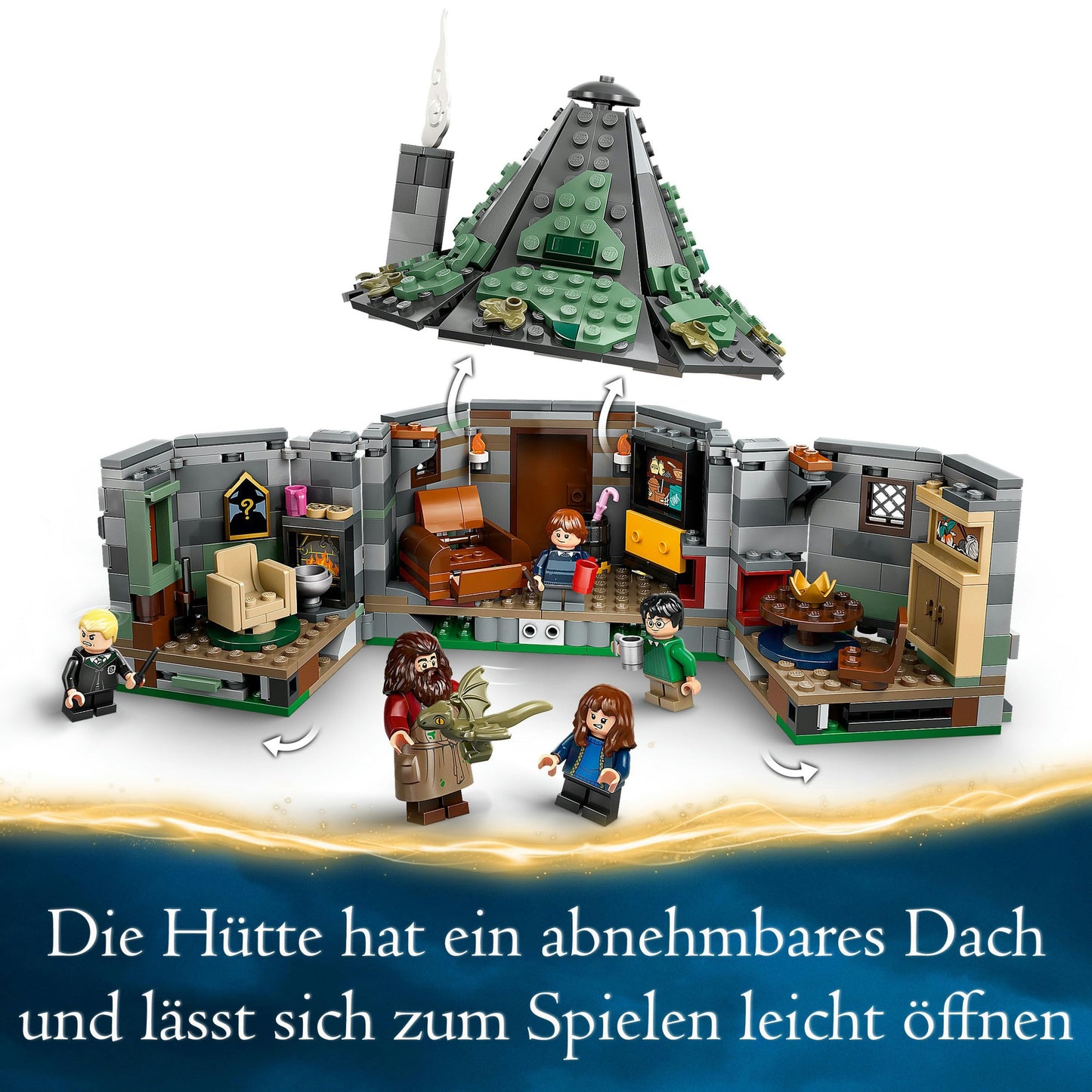 LEGO Harry Potter Hagrid's Hut: A Unexpected Visit set comes with 5 mini-figures and 2 animal figures. Also, Harry Potter's Hedwig in Privet Drive 4 set includes a toy owl for kids.