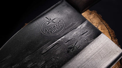 Almazan Kitchen Original Serbian Chef Knife in Handmade Wooden Box, Metallic