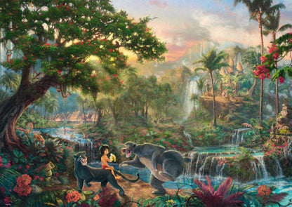 Schmidt Spiele 59673 Thomas Kinkade, Disney, Lion King, 1,000 Piece Puzzle & 59473 Thomas Kinkade 59473-Thomas, Disney Jungle Book, Puzzle, 1,000 Pieces, Colorful