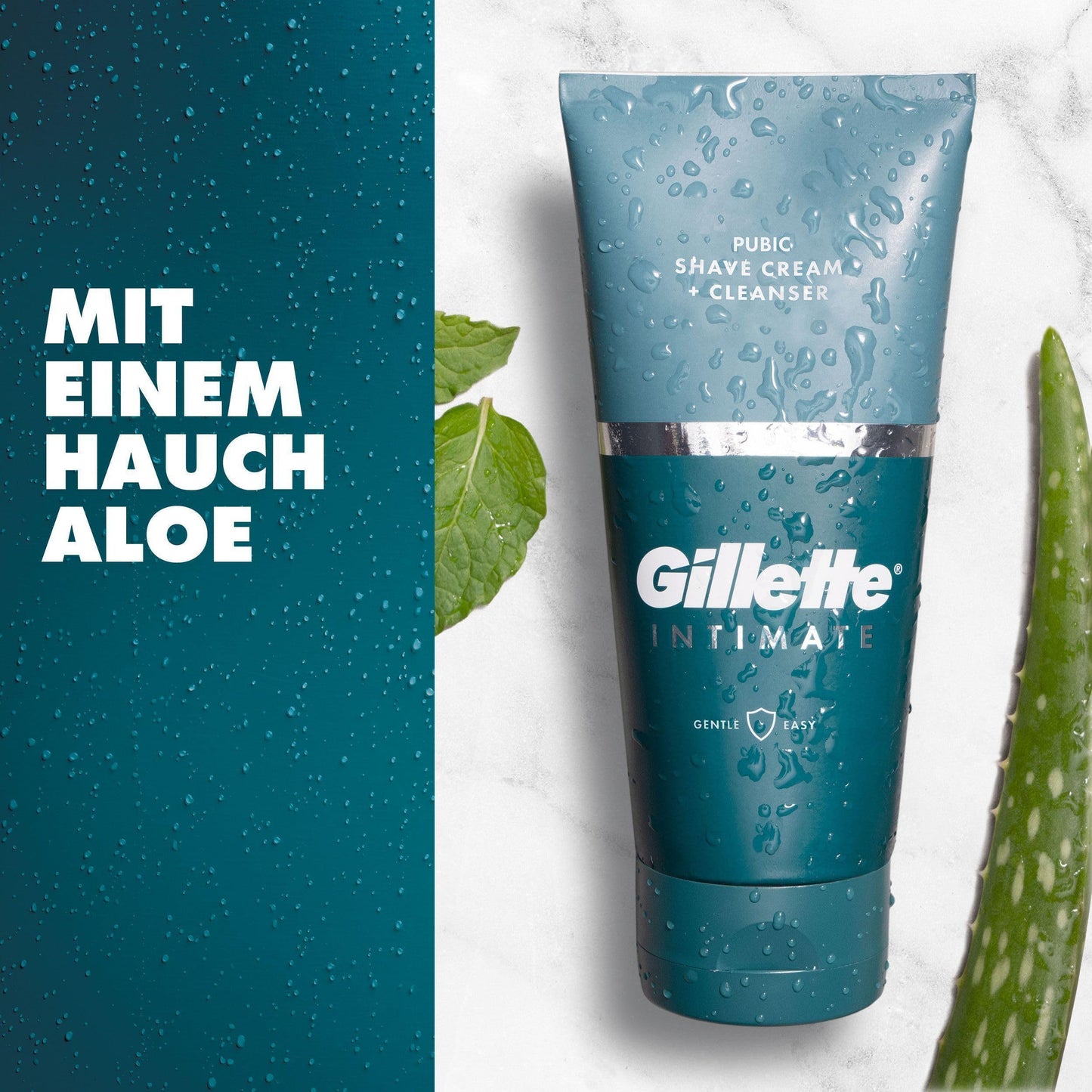 Gillette Intimate Shaving Kit for Men, Men's Razor + 8 Razor Blades + 2in1 Shave and Shower Cream for Intimate Areas (177 ml) + Includes Shower Holder & Travel Case, Gift for Men