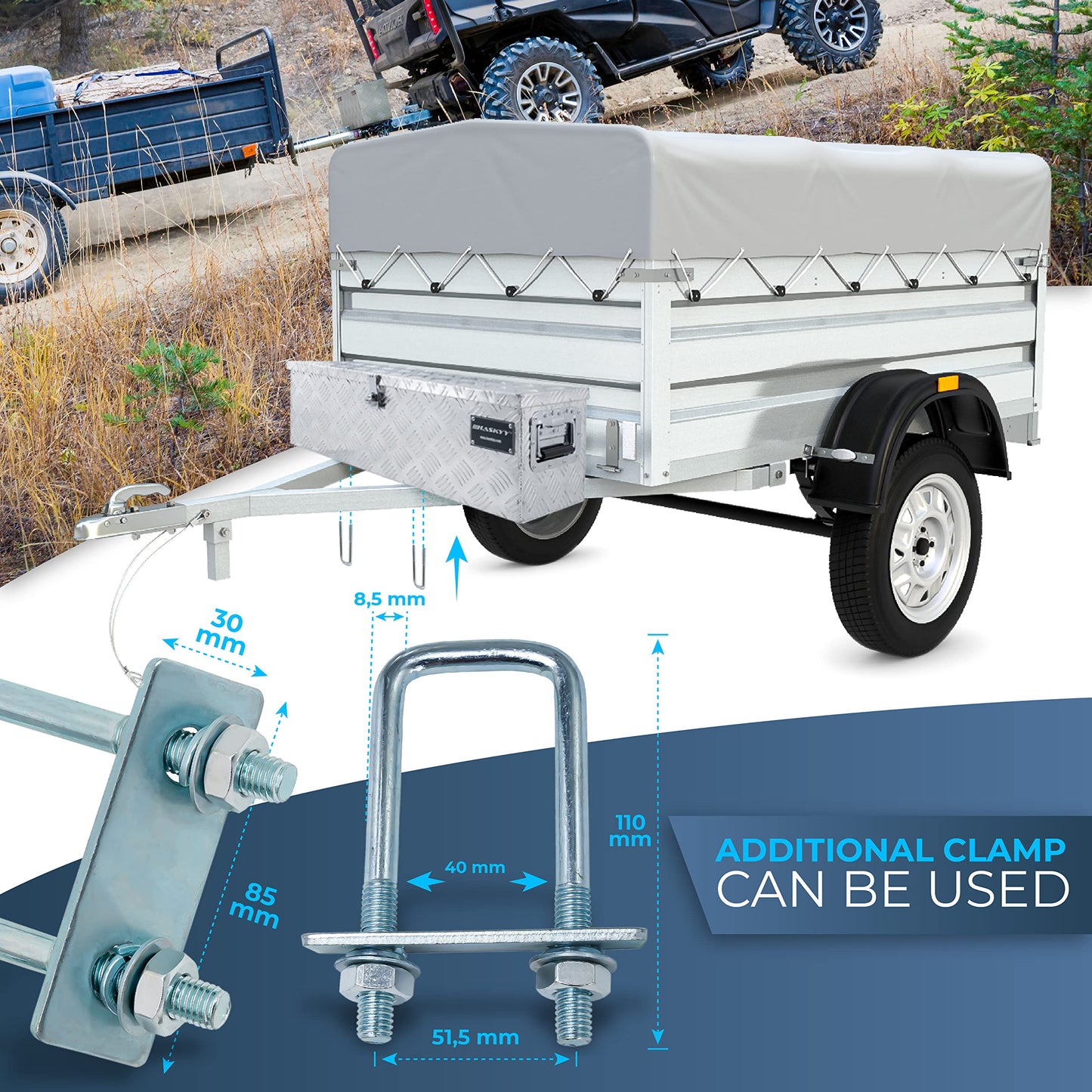 Aluminum transport box 800x220x220 mm truck box drawbar box toolbox aluminum box aluminum case