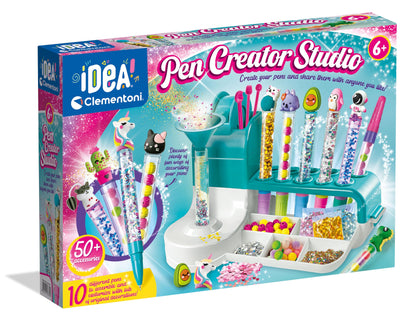Clementoni My Pen Workshop with over 50 accessories - creative toy, pen craft set, personalized pen, gift set for children 6 years and older, 18779