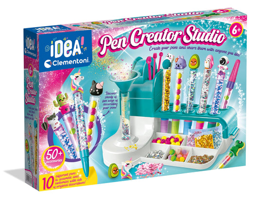 Clementoni My Pen Workshop with over 50 accessories - creative toy, pen craft set, personalized pen, gift set for children 6 years and older, 18779