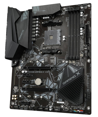 GIGABYTE B550 Gaming X V2 Motherboard - AMD Ryzen 5000 CPUs, 10+3 phase VRM, up to 4733 MHz DDR4, 1xPCIe 4.0 + 1xPCIe 3.0 M.2, 1GbE LAN, USB 3.2 Gen 2.