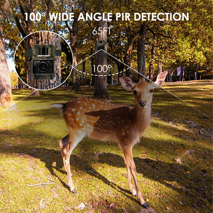 MAXDONE wildlife camera with motion sensor night vision Bluetooth - WiFi with mobile transfer app Rechargeable 2000mAh battery, low glow 48MP screenless night vision device 0.1s hunting camera