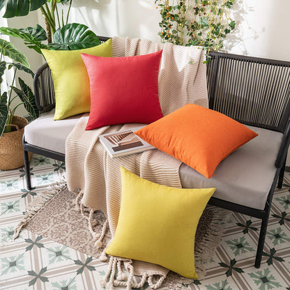 MIULEE 2-pack Waterproof Pillow Cover Outdoor Throw Pillow Modern Decorative Cushion Covers Decorative Pillow Case Decor for Garden Sofa Living Room Bed 45x45 cm Orange