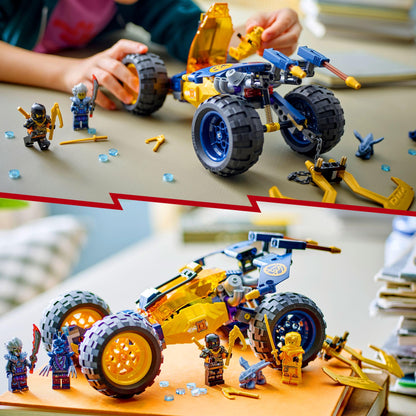 LEGO NINJAGO Arin's Ninja Terrain Buggy, ninja toy with car, dragon, and 4 mini-figures, adventure set with buggy model for kids, birthday gift for boys and girls aged 7+ 71811