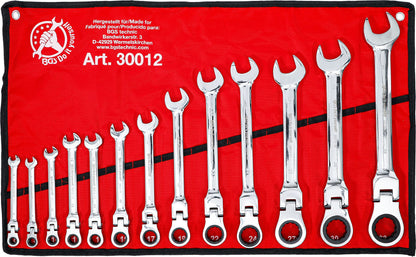 BGS Do it yourself ratcheting wrench set, flexible heads, sizes 8 - 32 30012