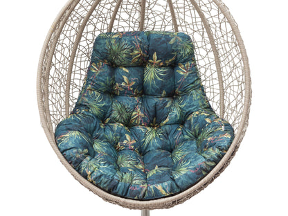 PillowPrim Hanging chair cushion, for polyrattan/rattan hanging swing, cushion, hanging basket, swing basket, back cushion in the color Green Grass.
