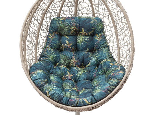 PillowPrim Hanging chair cushion, for polyrattan/rattan hanging swing, cushion, hanging basket, swing basket, back cushion in the color Green Grass.