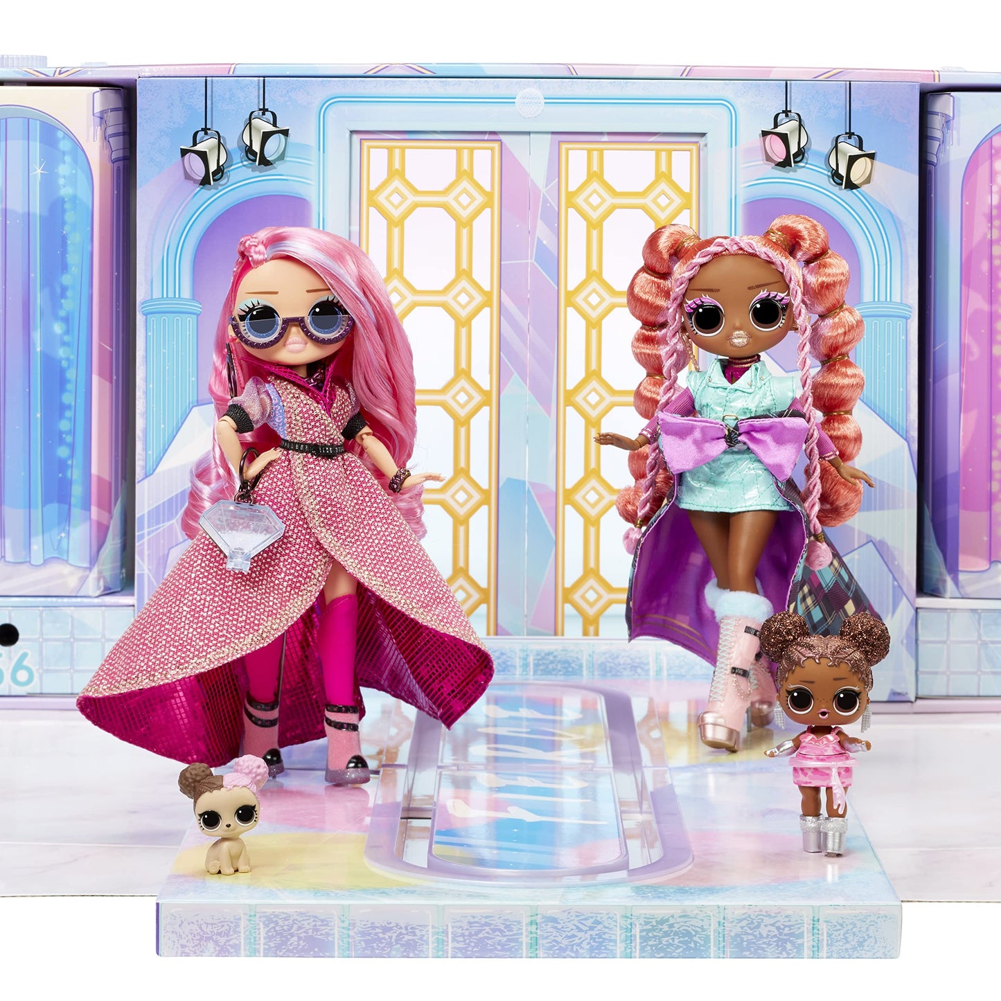 L.O.L. Surprise! Fashion Show Mega Runway - 4-in-1 playset with 80 surprises - 12 dolls, fashion, accessories & more - 1500+ mix & match looks - Collectible - For kids ages 4 and up.