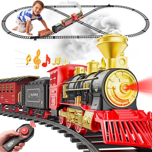 Hot Bee Electric Remote Control Kids Train, Electric Christmas Tree Train, Steam Christmas Tree Train, Christmas Train for the Tree with Remote Control Train Toy Set