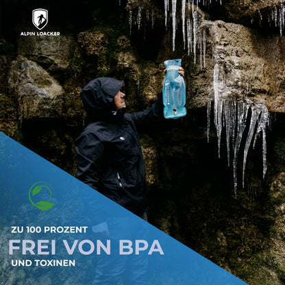 ALPIN LOACKER Outdoor hydration bladder with hose for sports and outdoor activities I super lightweight water bladder and drinking bag for hiking I BPA free hydration system, 2l