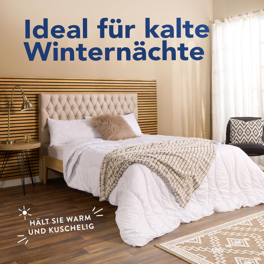 John Cotton 4 Seasons Duvet 240x220 - Breathable 3-in-1 duvet for summer & winter | Oeko-Test certified quilt | Microfiber comforter | Winter duvet 220 x 240 cm