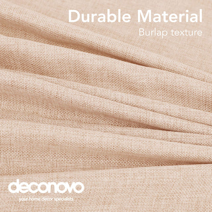 Deconovo Water Resistant Tablecloth with Lotus Effect, Linen Look Table Cover, Round, 140cm, Light Pink, 1 Piece