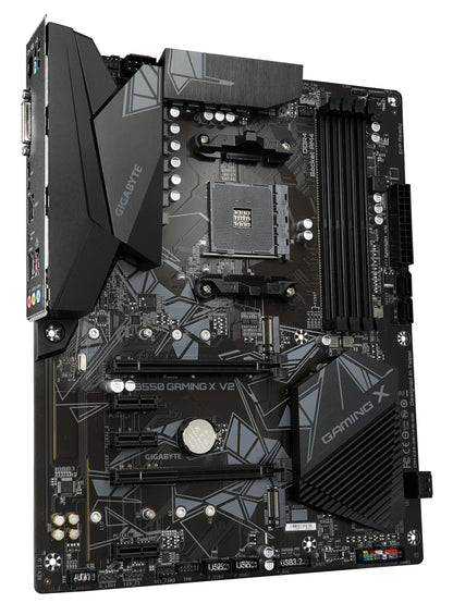 GIGABYTE B550 Gaming X V2 Motherboard - AMD Ryzen 5000 CPUs, 10+3 phase VRM, up to 4733 MHz DDR4, 1xPCIe 4.0 + 1xPCIe 3.0 M.2, 1GbE LAN, USB 3.2 Gen 2.