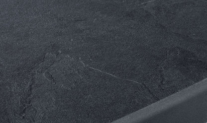 Winner 209/G Boulevard folding table with mecalit pro board Ø 86 cm, steel frame in iron gray, table top slate decor anthracite