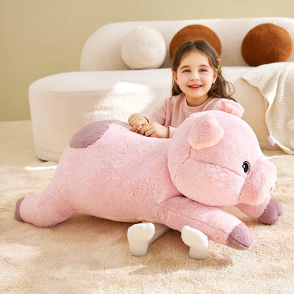 IKASA Giant Pig Plush Toy, 78cm Big Stuffed Animal, Cute Huge Fluffy Soft Jumbo Plush Toy, Gift for Kids
