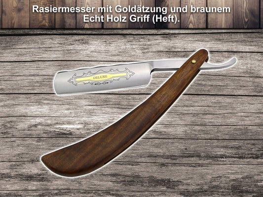 Gift shaving set, straight razor set with leather strop and paste from Solingen.