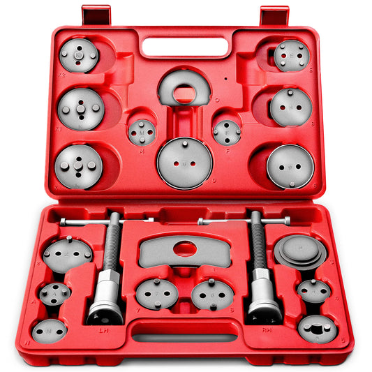 TRESKO 22-piece brake caliper piston retraction kit - tool for retracting brake pistons, automotive tool, universal