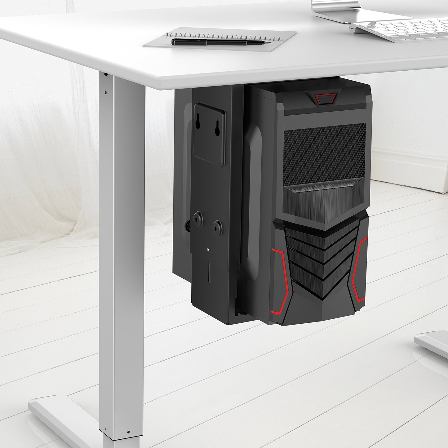 HumanCentric Adjustable PC Mount and CPU Holder, PC mount under desk, computer mount, fits most PC or computer cases, tower mount, PC under desk mount