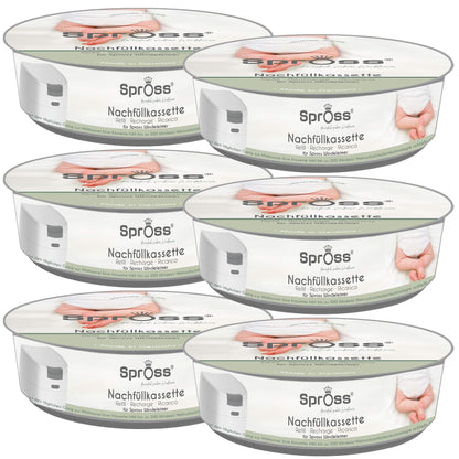Refill cassettes for Spross diaper pail - 6 pieces - Protects against unpleasant odors.