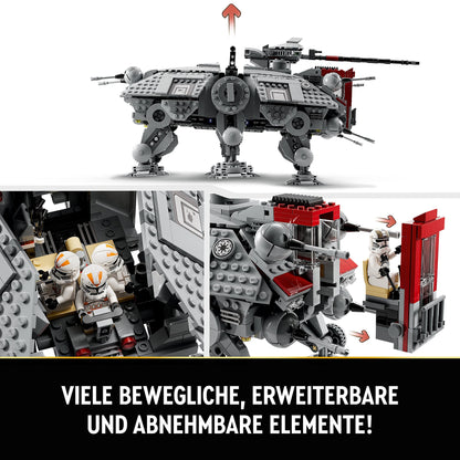 LEGO Star Wars 75337 AT-TE Walker toy with 3 minifigures from the 212th Clone Troopers, Dwarf Spider, and Battle Droid figures - Gift for boys aged 9 and fans of Revenge of the Sith.
