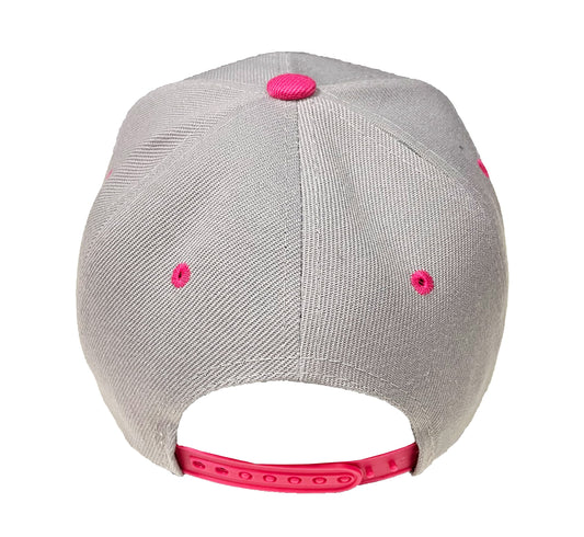 J26 Kids Snapback USA Cap Teen Cap Basecap Trucker Hat NY (Pink Grey)