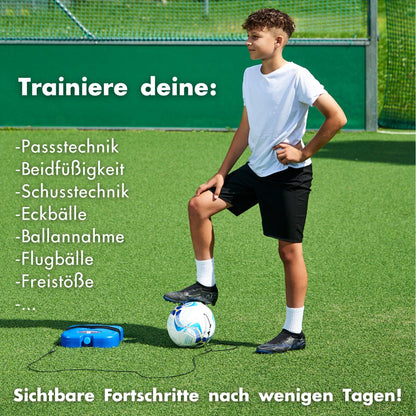 MOVEMATE® Soccer Training Set incl. Soccer Ball with String | Popular soccer gift for boys | Innovative outdoor training device for the garden, on the soccer field (For adults (420g ball)