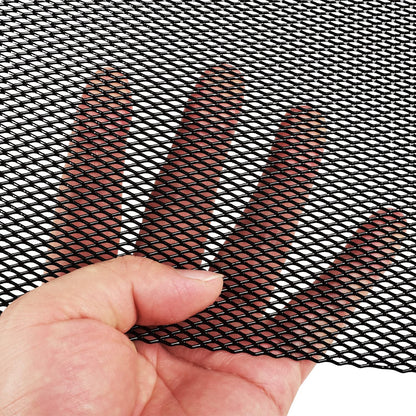AggAuto 119.4 x 40.6 cm Car Grill Mesh, Spoiler Bumper Vent Aluminum Alloy, Automotive Grill Insert Air Intake Racing, Rhombic Hole 3 x 6 mm Black