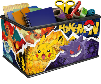 Ravensburger 3D Puzzle 11547 - Night Light Puzzle Ball Pokémon & 3D Puzzle 11546 - Storage Box Pokémon - 216 Pieces - Convenient organizer for Pokémon fans aged 8 and up.